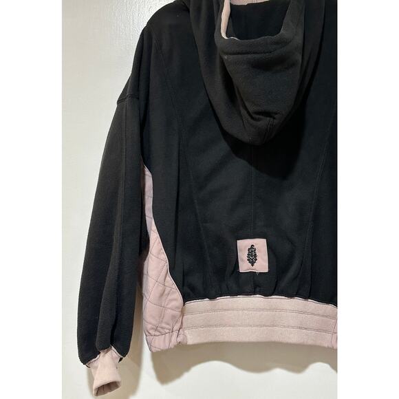 Free People Movement Snow Day Hoodie Black Beige Size XS NWOT Active Warm Comfy - Picture 11 of 15